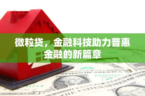 西陵微粒贷，金融科技助力普惠金融的新篇章