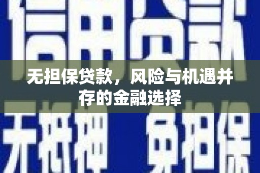 西陵无担保贷款，风险与机遇并存的金融选择