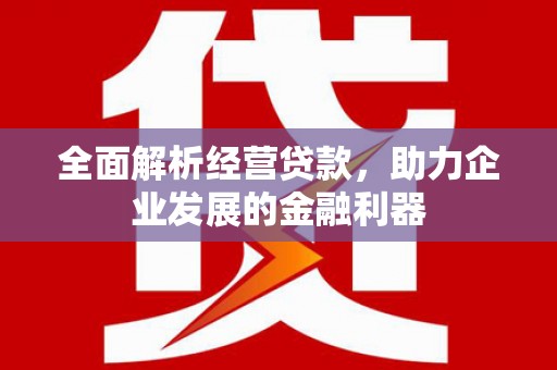西陵全面解析经营贷款，助力企业发展的金融利器