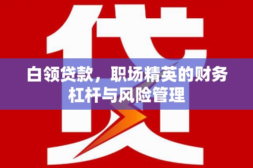 西陵白领贷款，职场精英的财务杠杆与风险管理