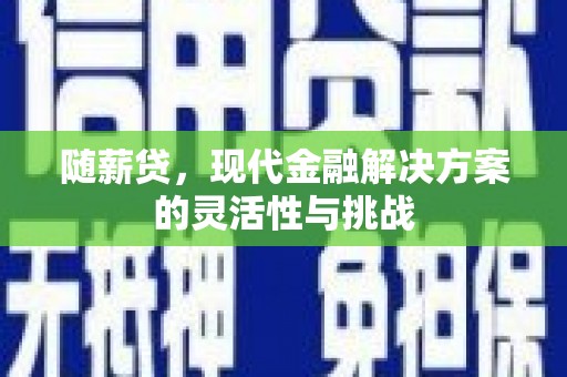 西陵随薪贷，现代金融解决方案的灵活性与挑战
