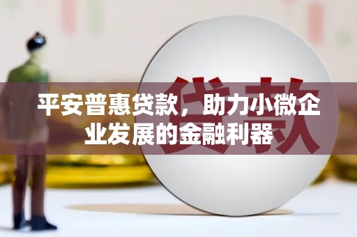 西陵平安普惠贷款，助力小微企业发展的金融利器