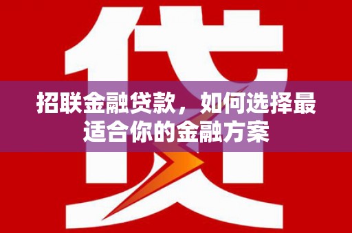 西陵招联金融贷款，如何选择最适合你的金融方案