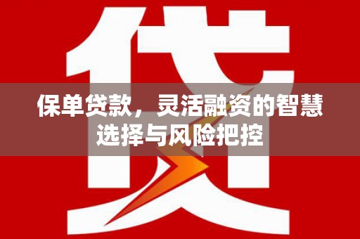 西陵保单贷款，灵活融资的智慧选择与风险把控