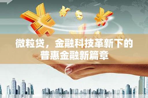 西陵微粒贷，金融科技革新下的普惠金融新篇章