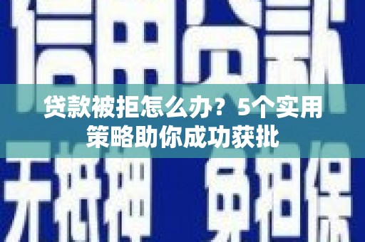 西陵贷款被拒怎么办？5个实用策略助你成功获批