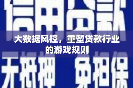 西陵大数据风控，重塑贷款行业的游戏规则