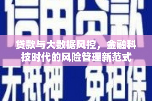 西陵贷款与大数据风控，金融科技时代的风险管理新范式