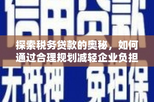西陵探索税务贷款的奥秘，如何通过合理规划减轻企业负担