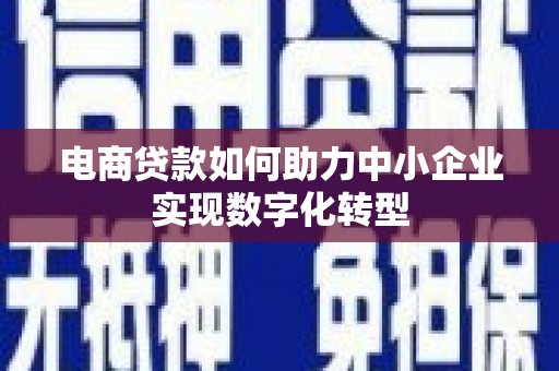 西陵电商贷款如何助力中小企业实现数字化转型