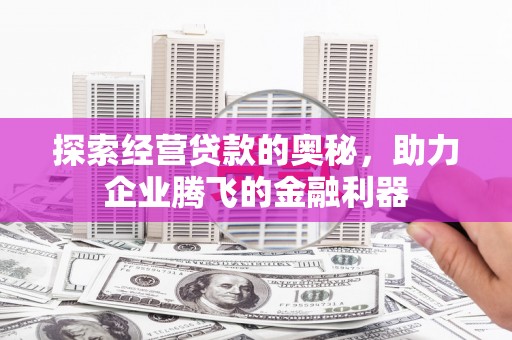 西陵探索经营贷款的奥秘，助力企业腾飞的金融利器