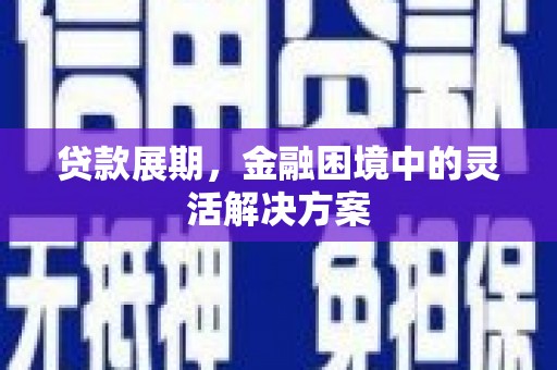 西陵贷款展期，金融困境中的灵活解决方案