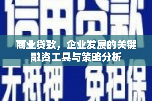 西陵商业贷款，企业发展的关键融资工具与策略分析