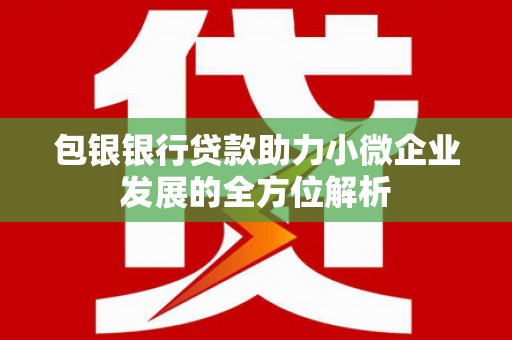 西陵包银银行贷款助力小微企业发展的全方位解析
