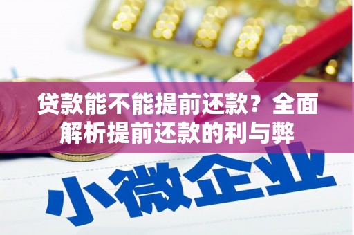 西陵贷款能不能提前还款？全面解析提前还款的利与弊