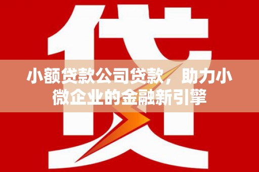 西陵小额贷款公司贷款，助力小微企业的金融新引擎
