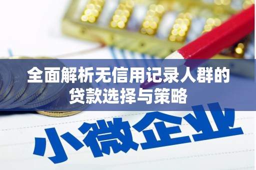 西陵全面解析无信用记录人群的贷款选择与策略