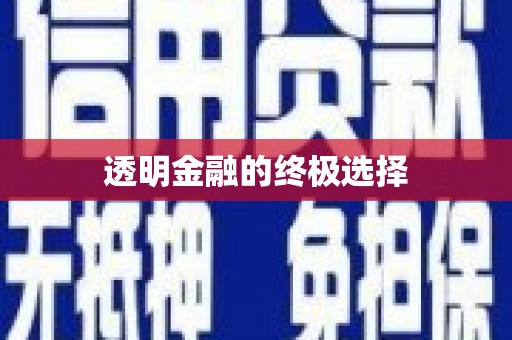 西陵透明金融的终极选择