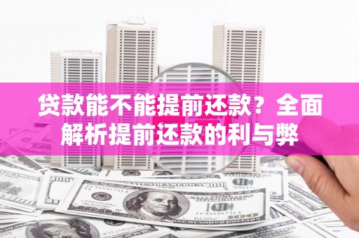 西陵贷款能不能提前还款？全面解析提前还款的利与弊