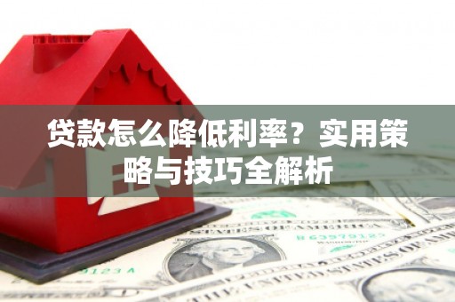 西陵贷款怎么降低利率？实用策略与技巧全解析